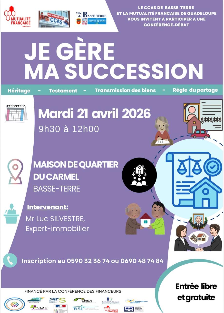 Prochaine conférence TransmiExpert - Je gère ma succession - 21 avril 2026